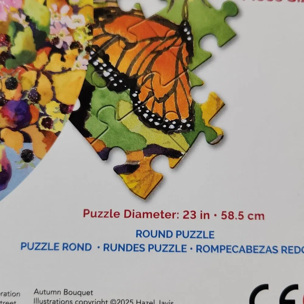 Autumn Bouquet 500 Piece Round Jigsaw Puzzle eeBoo Floral New Sealed